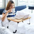 Bed top working Table (Black & Wood). 