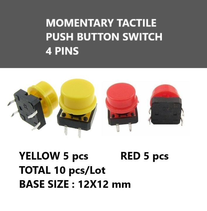 10pcs of Momentary Tactile Push Button Switch with Color Knob
