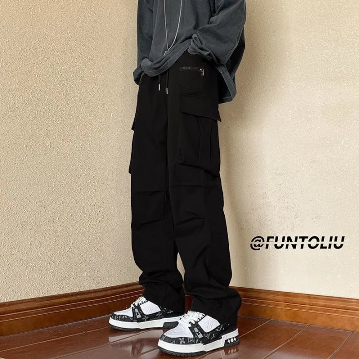 American%20New%20Cargo%20Pants%20Trendy%20Multi-Pocket%20Charging%20Pants%20Men's%20Spring%20and%20Autumn%20Loose%20Straight%20Trousers%20All-Matching%20Casual%20Pants%20-%20Image%202