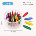 【Porvo】Children's colorful plastic crayons do not dirty hands 12/24/36 colors primary school students painting graffiti oil pastels boxed crayons. 
