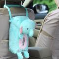 Hanging cartoon plush car seat back hanging bag cartoon cute storage box. 