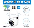 CCTV Security Camera outdoor 5G Light Bulb Home Security Camera, Wireless Video Surveillance Lightbulb Cameras, PTZ WiFi Panorama Camera with E27 Lamp Base, Full Color Night Vision & Two Way Audio, 720p. 
