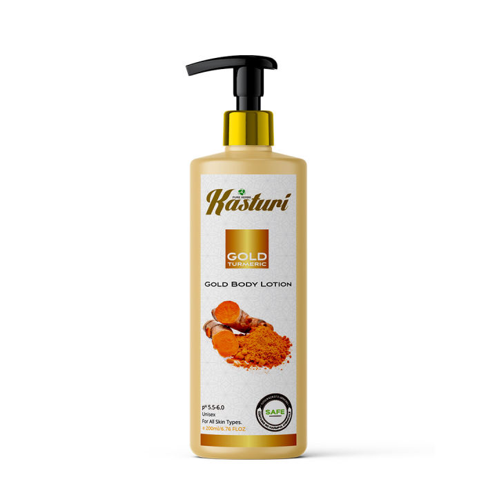 Kasturi Gold Turmeric Fairness Body Lotion - Made with 6 Herbal Ingredients