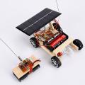 Wooden DIY Solar Powered RC Car Puzzle Assembly Science Vehicle Toys Set for Children. 