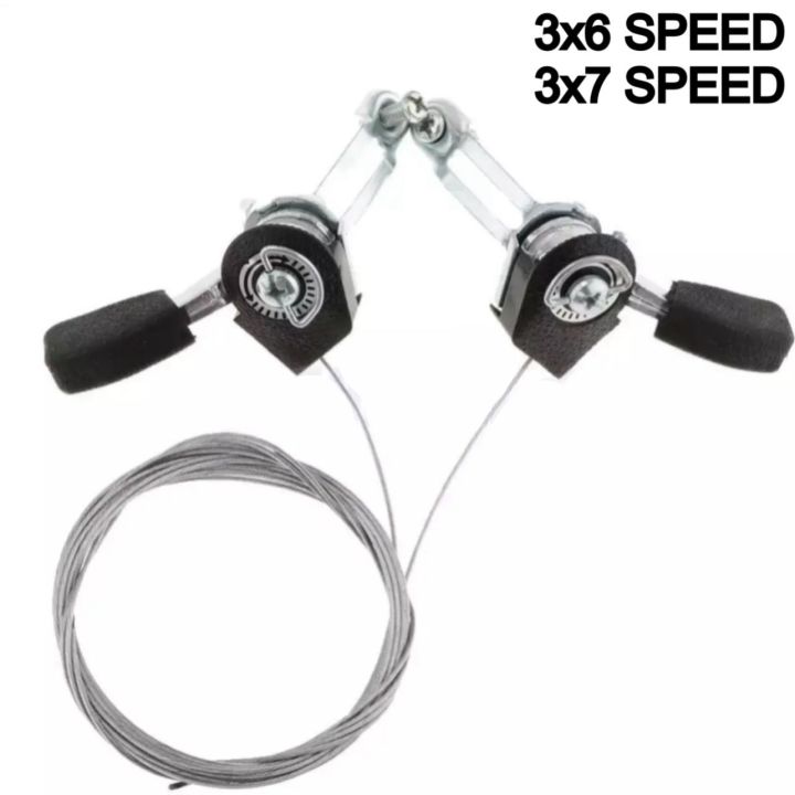 Bicycle Gear Shifter, Cycle Shifting Lever Alloy 3x6 and 3x7 Speed Shifter Pair