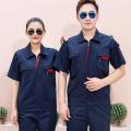 Summer Half-Sleeve Labor Suit Men's and Women's Short-Sleeved Wear-Resistant Factory Labor Protection Clothing Top Auto Repair Tooling Thin Custom. 