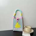 Advanced mobile phone new cartoon knit bag dopamine color matching handbag niche and versatile single shoulder crossbody bag. 