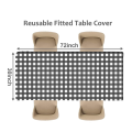 3 Pcs Tablecloth for Table,Stretch Waterproof Elastic Vinyl Picnic Table Cover with Flannel Backed Lining (Black). 