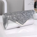 Long Evening Bag Mini Glitter Envelope Clutch Chain Shiny Purse for Wedding Party Female Ladies Event. 