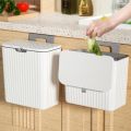 1 Piece Wall Mounted Kitchen Trash Can with Lid Hanging Trash Bin for Bathroom Cabinet 9L. 