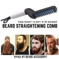 Beard Straightener For Men Heating Comb Hair Straightener Quick Beard Comb Straight Curling Electric Hot Beard Styling Brush. 