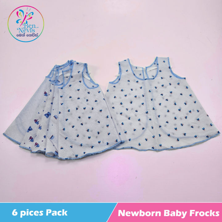 Newborn Baby Frocks 06Pcs 100% Cotton Hospital Pack