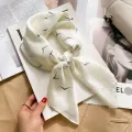 Luxury Brand 2024 Silk Square Scarf Women Cat Neck Hair Tie Band Beach Hijab Kerchief Head Headbands Bandana Female Foulard 70cm. 