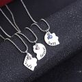 Best Friends Necklace 3/4 Piece set Heart Shaped Puzzle Pendants Women Alloy BFF Friendship Necklaces Chains Jewelry Choker Gift. 
