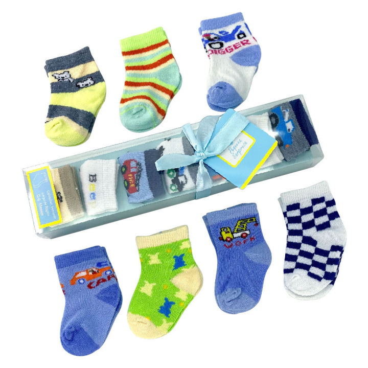IsALifestyle%207%20pairs%20Infant%20Baby%20Sock%20Gift%20Set%20Newborn%20Baby%20Girl%20Boy%20Socks%20NB-6m%20-%20Image%205