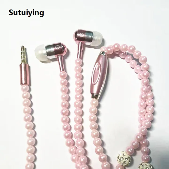 Sutuiying%20New%20Arrival%20Fashion%20Earphones%20Luxurious%20Bling%20Pearl%20Necklace%20for%20Girls%20With%20Mic%20Kecesic%20For%20Iphone%206%206s%20Samsung%20Phone%20-%20Image%205