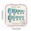 10Pcs/Box Crystal Cat Eye Shining Diamond Toe False Nail Handmade Wearing Armor Short Press On Nails For Toes Faux ZHANGNA. 