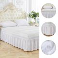 Elastic Polyester Bed Ruffle Skirt Easy Fit Spread Cover Valance Bedroom Home Comfortable Soft Breathable. 