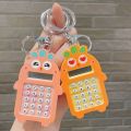 PINGIA Button Battery Exquisite Cartoon Calculating Tool Bag Pendant Student Stationery Pocket Calculator Small Computer For Women Men Cartoon Key Chains Calculator Keyring Electronic Calculator Carrot Calculator Keychain. 