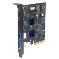 PCI Express X4 to 3 Port Type C + 2 Port USB3.2 Gen2 10Gbps Adapter ASM3142 + VL822 Chip PCIE USB Expansion Card. 