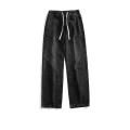 New Hip Hop Fashion Drawstring Jeans Men's Streetwear Vintage Wide Leg Straight Denim Trousers Y2K Baggy Pantalones Hombre. 