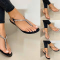 Ethereon Flip Flops Sandals Strappy Rhinestone Flip Toe Sandals. 