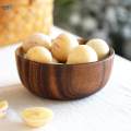 Premium Natural Wooden Salad Bowl Household Kitchen Restaurant Utensils Mixing Fruit Serving Bowls. 