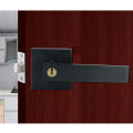 Door Handle Door Handle Lock Square Channel Privacy Mask Interior Bedroom Room Bathroom Three Bar Spherical Lock Black. 