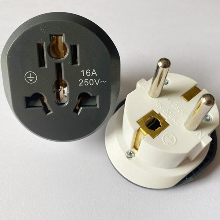 1PCS EU Plug Adapter Universal 16A USto EU converter Socket AU US UK CN To EU