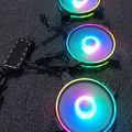 Aura Sync 120mm Addressable RGB PC Case LED Fans with Controller for Computer Case, CPU Cooler, White Radiators System (3Pack ARGB Fans, Hub Box). 
