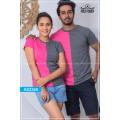 Pink Color & Dark Ash Side by Side Couple T Shirt Dress | AS2345. 