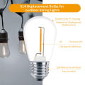 LED S14 Replacement Light Bulbs 1W E27 Shatterproof Retro Edison Bulbs 220V DC3V for Waterproof IP44 Outdoor String Lights. 