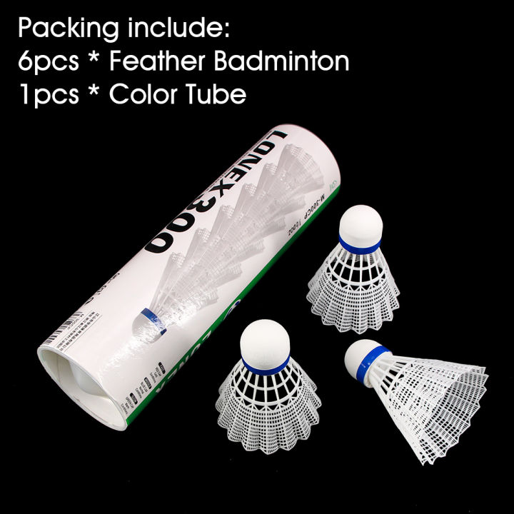 【EleganceWorld】6pcs Durable Light Nylon Badminton Balls Training Ball Plastic Shuttle Cork Fonmed Head Outdoor Sports Badminton Accessories