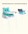 3-in-1 Convertible Baby High Chair Booster Toddler Stool Removable Tray Adjustable Legs Little Wawe. 