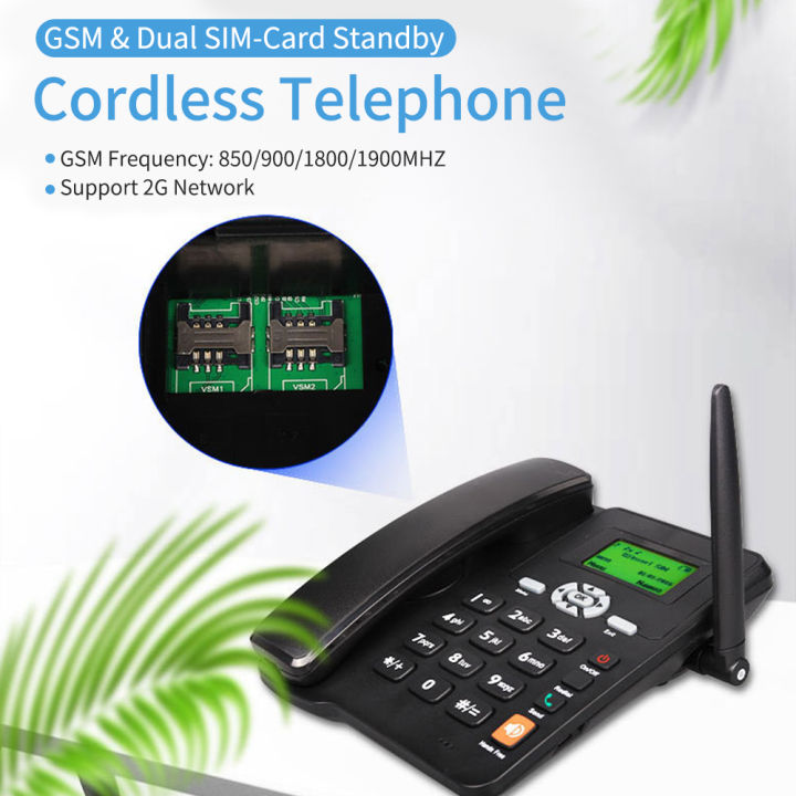 Cordless%20Phone%20Desktop%20Telephone%20Support%20GSM%20850/900/1800/1900MHZ%20Dual%20SI-M%20Card%202G%20Fixed%20Wireless%20Phone%20with%20Anten-na%20Radio%20Alarm%20Clock%20Funtion%20for%20House%20Home%20Call%20Center%20Office%20Company%20Hotel%20-%20Image%202