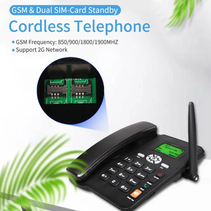 Cordless%20Phone%20Desktop%20Telephone%20Support%20GSM%20850/900/1800/1900MHZ%20Dual%20SI-M%20Card%202G%20Fixed%20Wireless%20Phone%20with%20Anten-na%20Radio%20Alarm%20Clock%20Funtion%20for%20House%20Home%20Call%20Center%20Office%20Company%20Hotel%20-%20Image%202