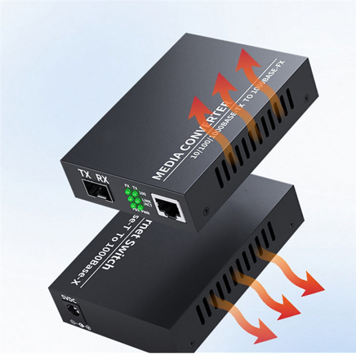 Gigabit SFP to RJ45 Fiber Media Converter 10/100/1000M LC Single Mode ...