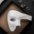 【hot】 Half Face Phantom Masquerade Cosplay Mask PVC Steampunk Plastic Men/Women Punk Carnival Costume Props The Phantom Dancer Mask. 