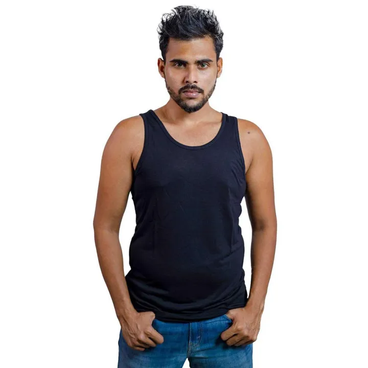 Gents / Boys / Men Genuine 100 % Cotton Sleeveless Arm Cut Vest Casual Top Underwear Men's Skinny / Gym Vest Baniyan / Banian In Black And White Colors