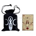 【LuxeGlow】Velvet Moon Phase Goddess Tarot Storage Bag Rune Board Game Card Drawstring Package 7"x5" Drop Shipping. 