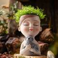 Head Planter Pots Cute Resin Face Flower Pot with Drainage Creative Decorations, Gift for Women, Man, Office and Garden Decor. 