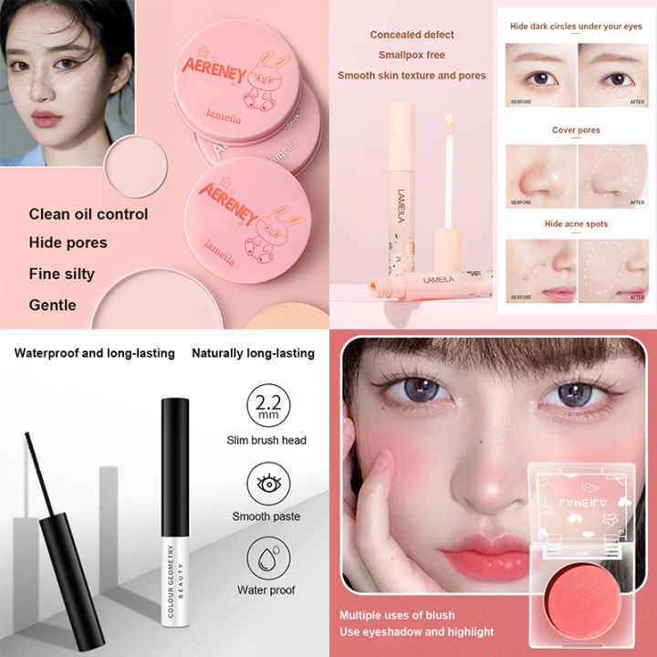 Lameila%20Full%20Set%20Of%20Cosmetics%2020%20Pieces%20BB%20Cream%20Front%20Cream%20Protection%20Cream%20Concealer%20Set%20Makeup%20Powder%20Eye%20Cosmetics%20Mascara%20Eyeliner%20Lipstick%20Eyelash%20Clip%20Makeup%20Tool%20-%20Image%202