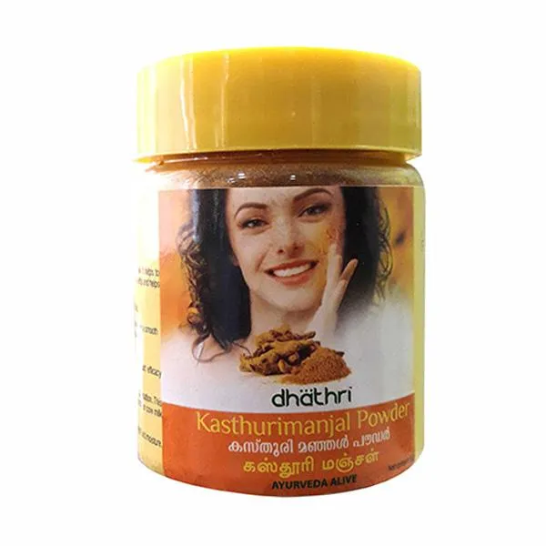 Dhathri Herbal Antiseptic Pre-Bath Powder Improves Skin Complexion, Reduces Skin Tanning and Pigmentation, Anti-Aging Kasthurimanjal 50g