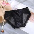 Muses Mall Lace Panties Lace Trim Low-rise Briefs Ice Silk Underwear for Daily Wear. 