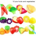 7pcs Pretend Play Cutting Fruit Toy Set Simulation Fruits Vegetables Food Toy Set Kitchen Toys for Kids. 