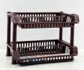 Plate Holder / Dish Rack With Hooks 2 Layers Multi-Purpose Kitchen Organizer - Large. 