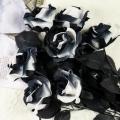 Black Rose Ornament Elegant Cloth Simulated Rose Artificial Flower for Halloween Home Decor Party Decoration Event Decor. 