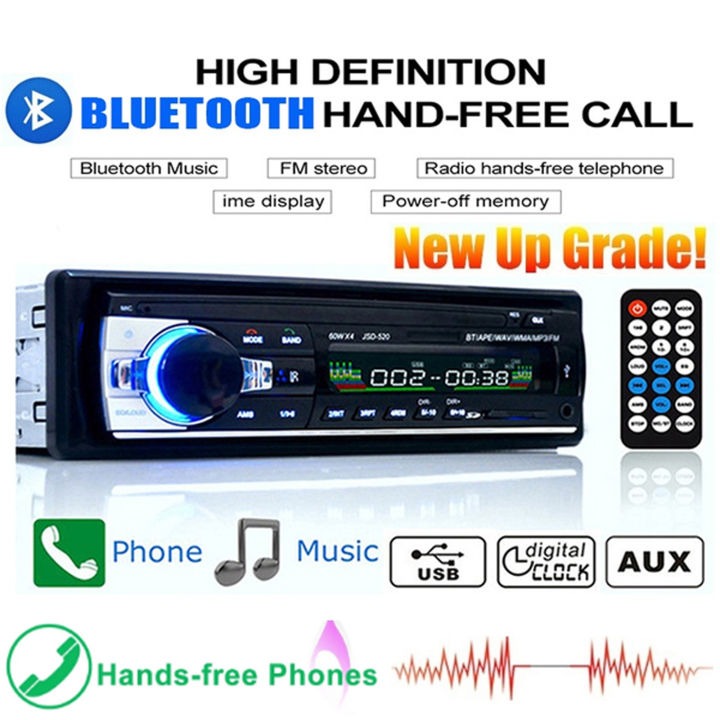 12V Car Bluetooth Car FM Radio Setup MP3 USB Audio Player Full Set With Remote