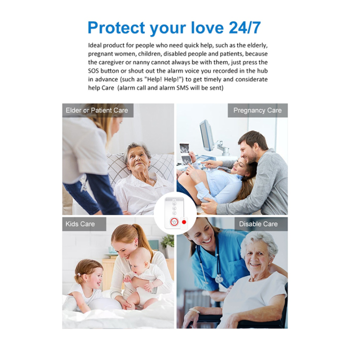 4G LTE GSM Elderly SOS Button Emergency Alarm for Elderly Care European ...