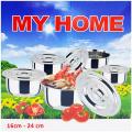 My Home 5 Pcs Stock Pot Set, Stainless steel. 